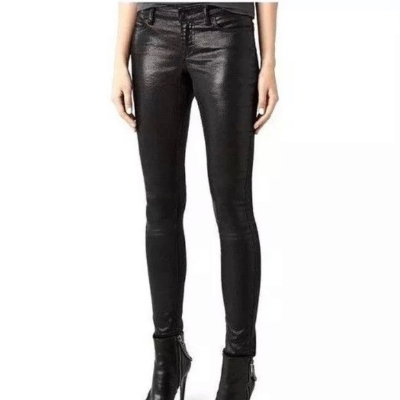All Saints Denim - All Saints Petrel Brodie Metallic Ankle Zip Jeans